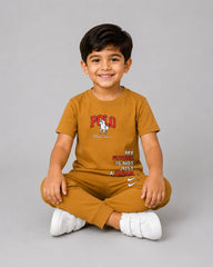 Kids Matching Set | Polo - Mustard