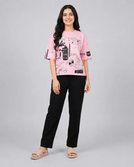 Funky Style T-Shirt & Trouser | Pink