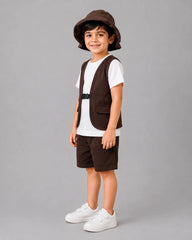 Little Explorer Short Set - Dark Brown