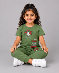 Kids Matching Set | Polo - Olive Green