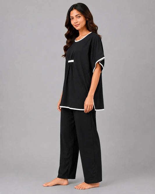 Royal Aura Pajama Set - Black