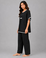 Royal Aura Pajama Set - Black
