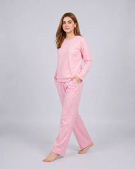 Women Round Neck Lounge Wear - Baby Pink
