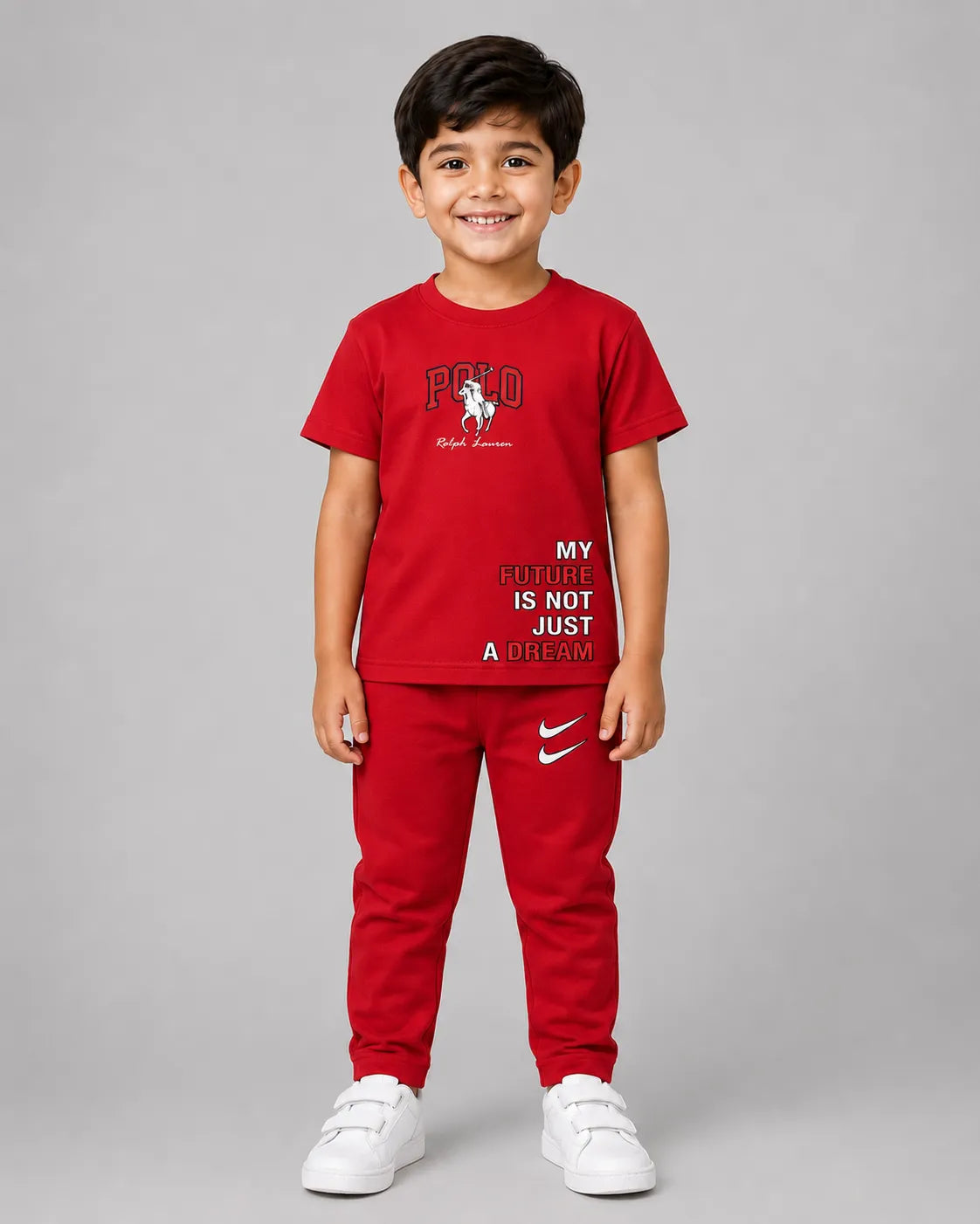 Kids Matching Set | Polo - Red