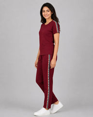 Red and White Striped Tracksuit