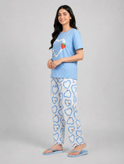 Azure Hearts Pajama Set