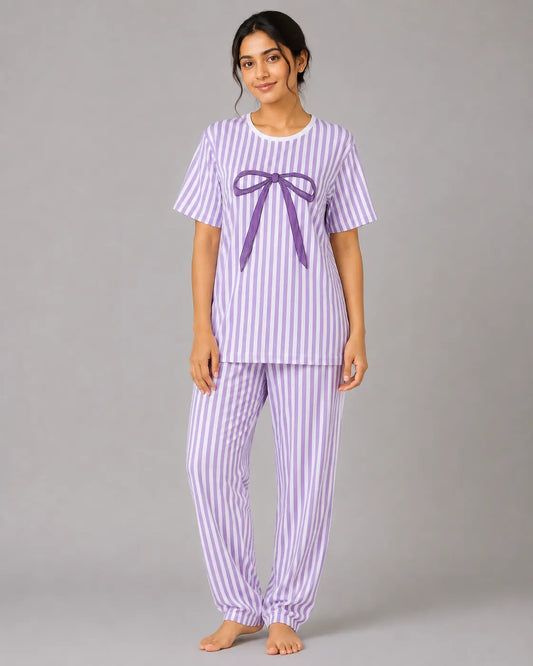 Bow Bliss Nightwear - Purple