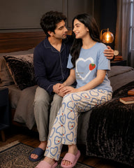 Azure Hearts Pajama Set
