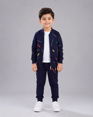 Kids Zipper Winter Tracksuit - Blue