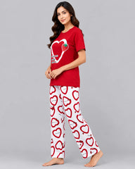 Heart & Berry Pajama Set - Red