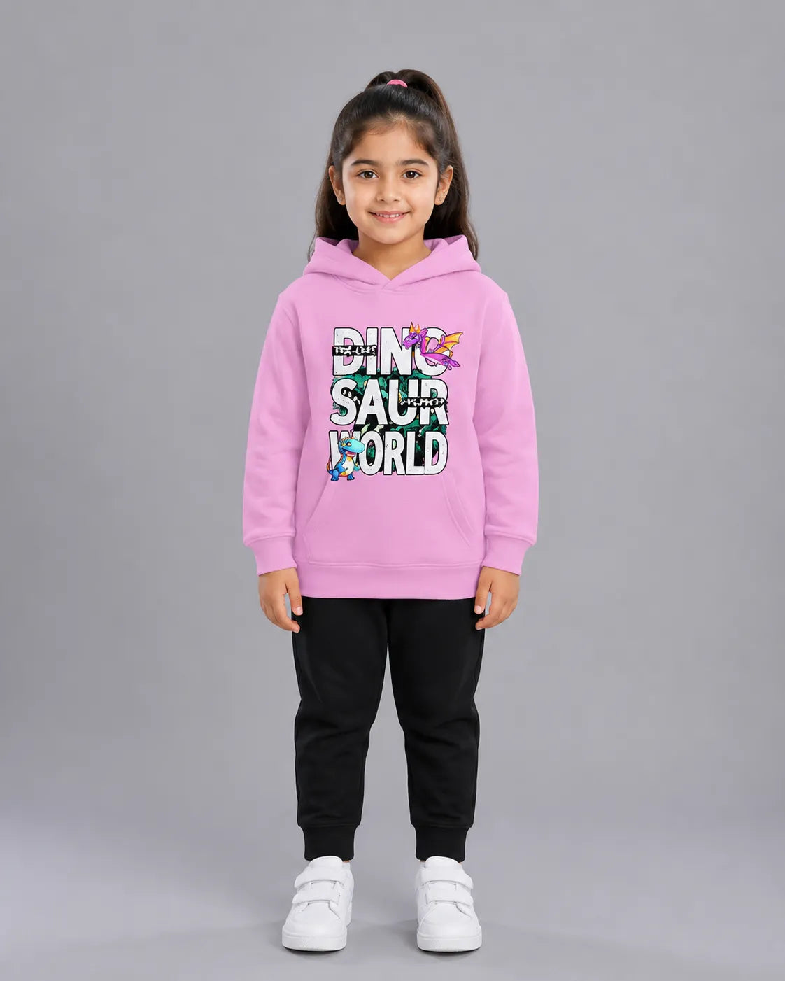 Kids Winter Hoodie Set | Dinosaur World Printed