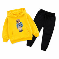 Kids Winter Hoodie Set | Polo Bear Printed
