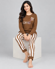 Coffee Comfort Pajama Set - Light Brown