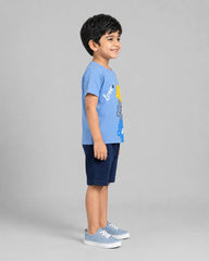 Blue Care Bear Short Set