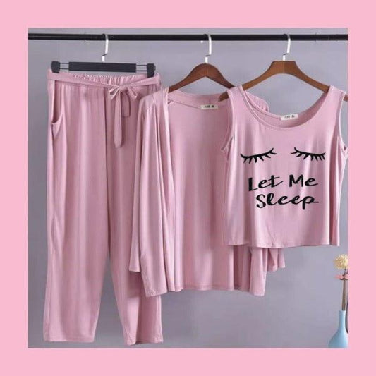 Women 3 Pieces Night Suit - Let Me Sleep