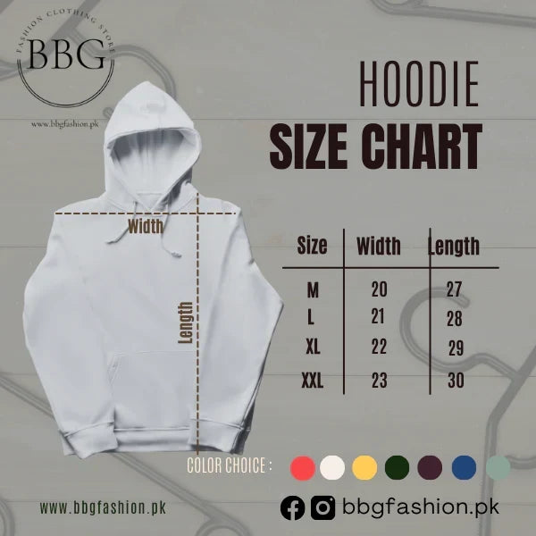 Sun Flower Printed Hoodie size chart - measurements guide