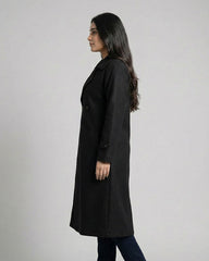 Women’s Black Long Fleece Winter Coat