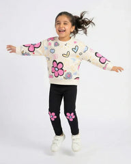 Happy Flowers Winter Fleece Set for Girls