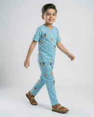 Kids Summer Pajama Set - Blue Ocean Breeze