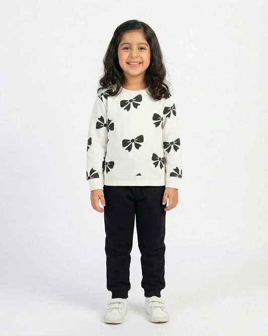 Bow Bliss Winter Fleece Set for Girls