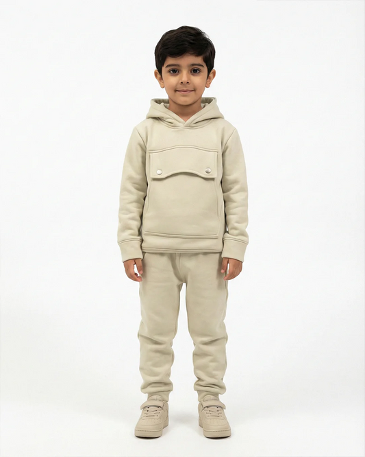 Premium Kids Pistachio Fleece Hoodie & Jogger Set