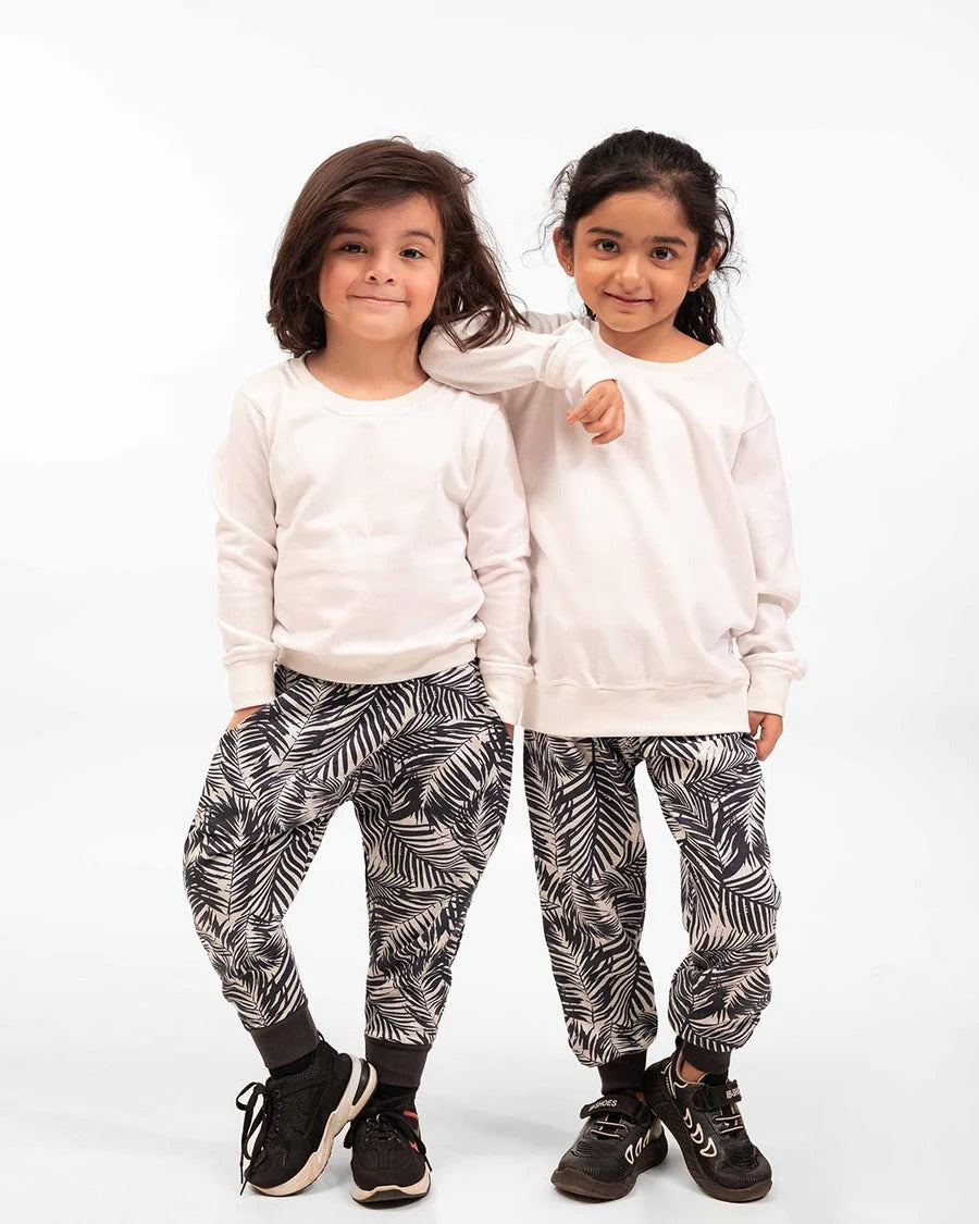 Kids Leaf Print Fleece Set