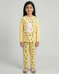 Yellow Butterfly Kids Pajama Set