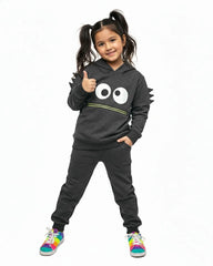 Kids Googly-Eyes Monster Fleece Hoodie & Jogger Set