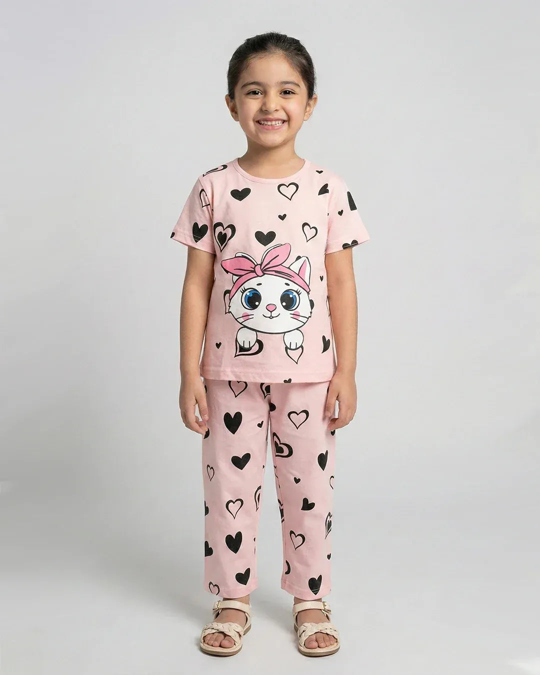 Pink Kitty Pajama Set