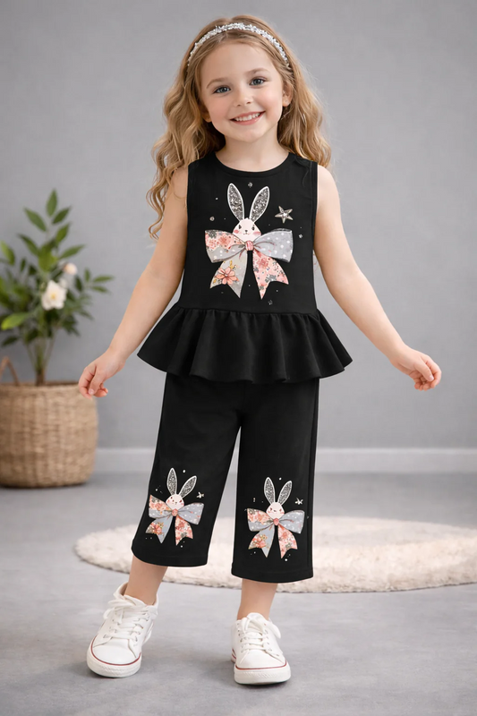 Midnight Bunny Bloom Pajama Set