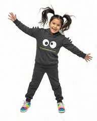 Kids Googly-Eyes Monster Fleece Hoodie & Jogger Set