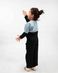 Kids Two-Tone Sweatshirt & Jogger Set – Sky Blue & Black