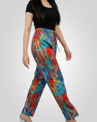 Ethnic Pattern Straight Leg Pants