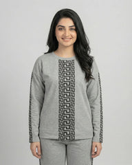 Urban Luxe Greek Co-Ord Set for Women | Grey