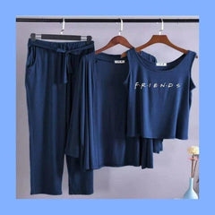 Women 3 Pieces Night Suit - Friends