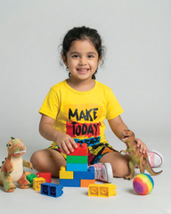 Make Today Great Yellow T-Shirt & Printed Shorts Set