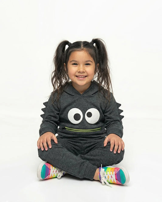 Kids Googly-Eyes Monster Fleece Hoodie & Jogger Set