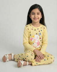 Yellow Butterfly Kids Pajama Set