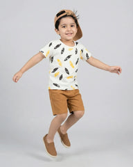 Brown Feather Short Set