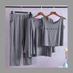Women 3 Pieces Night Suit - Friends