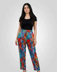 Ethnic Pattern Straight Leg Pants