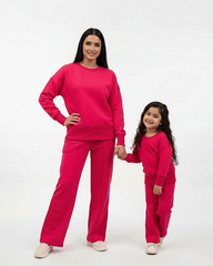 Mom & Me Vibrant Pink Sweatshirt Set