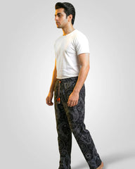 Paisley Print Elastic Waist Trousers – Casual & Lounge Wear