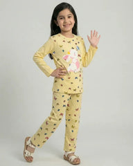 Yellow Butterfly Kids Pajama Set