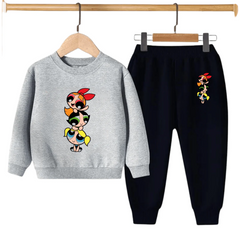Kids Winter Sweat Shirt Set | Power Puff Printed