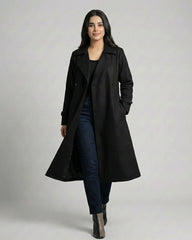Winter Lapel Long Coat or Women