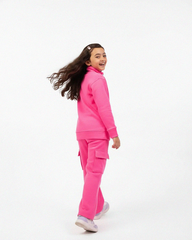 Mom & Me Pink Half-Zip Fleece Tracksuit