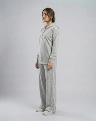 Winter Button Bottom Tracksuit | SILVER