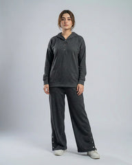 Winter Button Bottom Tracksuit | GREY