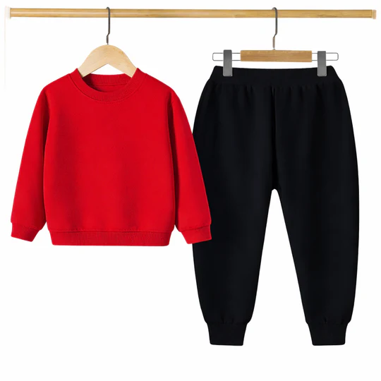 Kids Winter Sweat Shirt Set - Red
